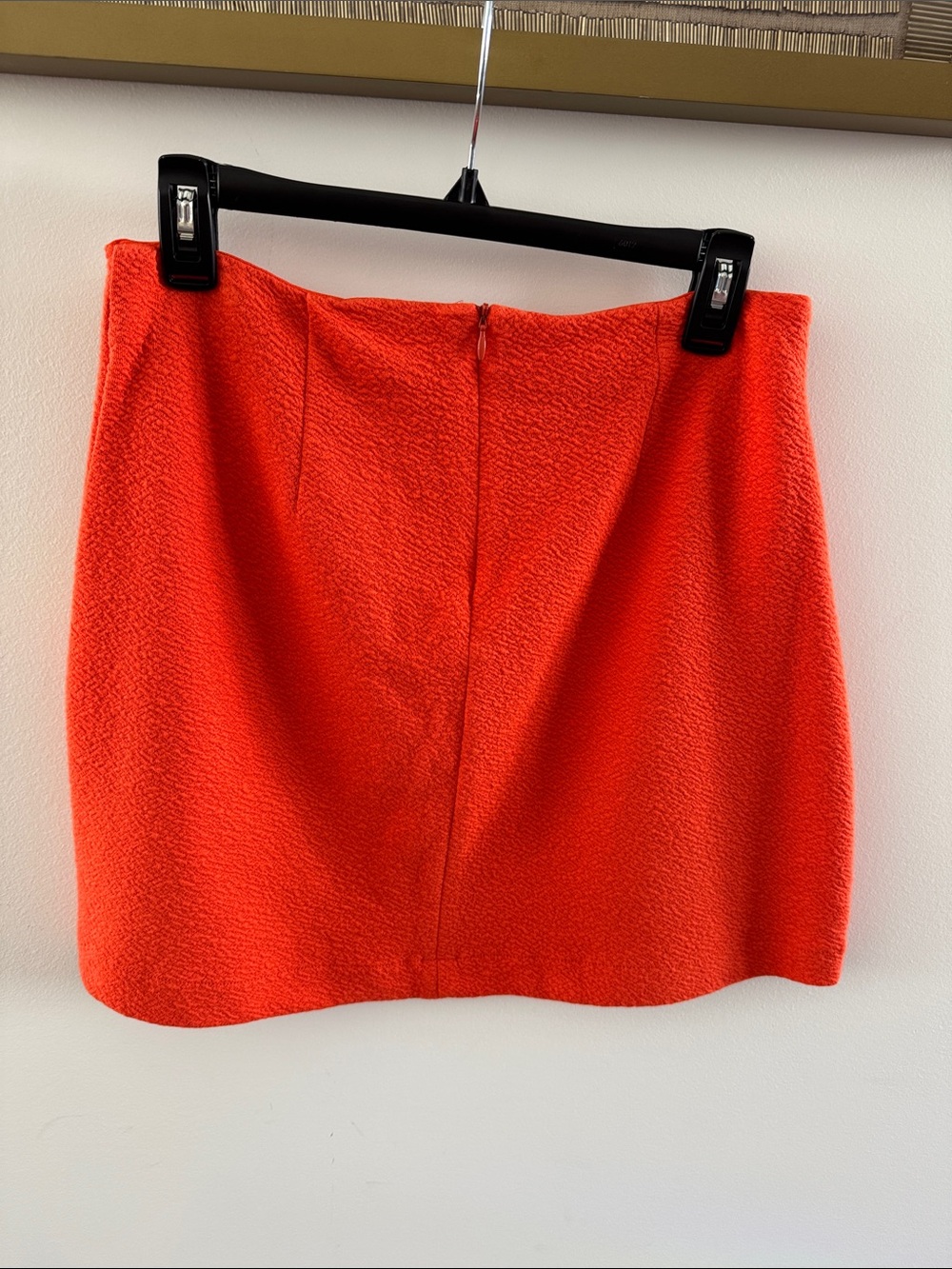 Maeve Coral-Red Button Side Wrap Mini Skirt - Picture 3 of 3